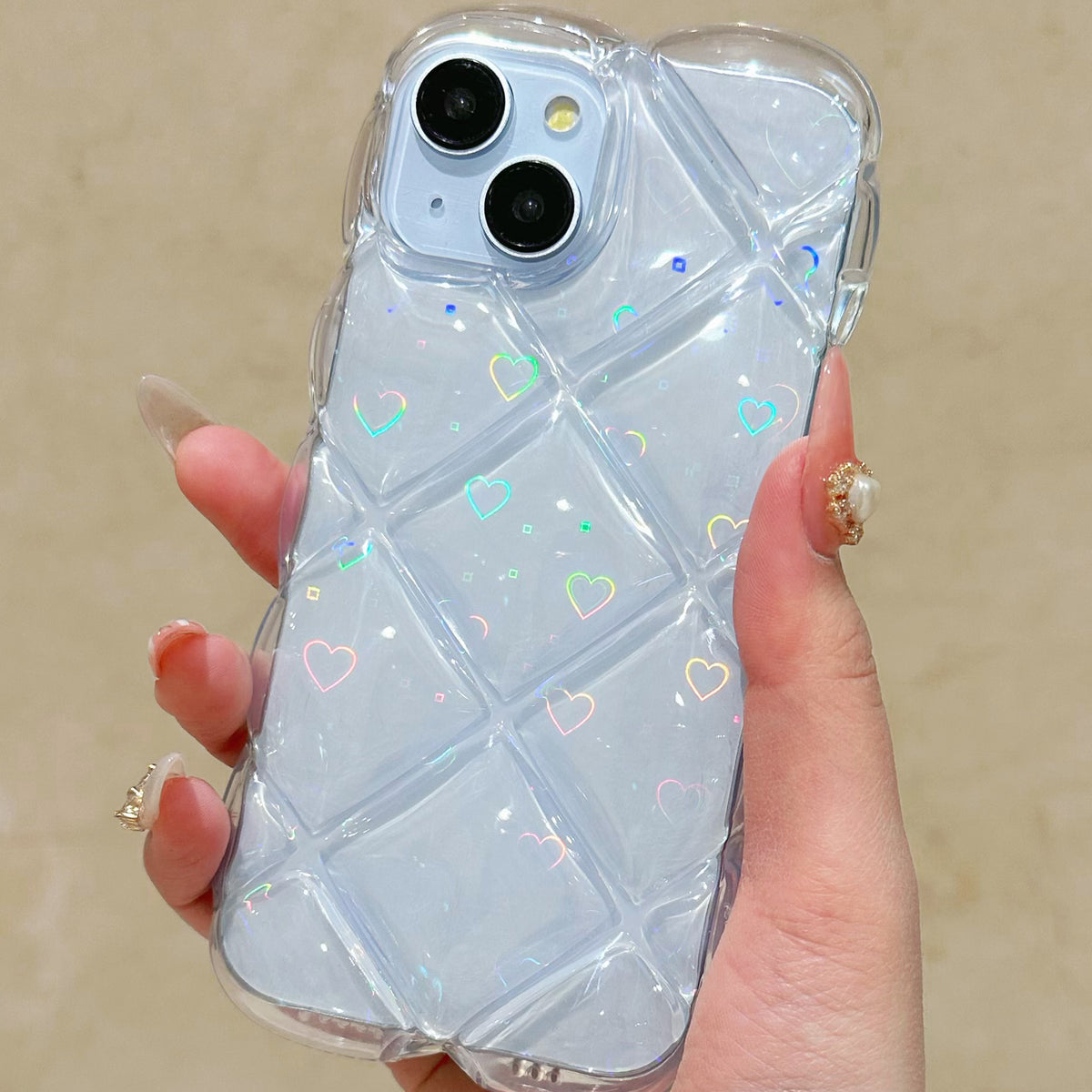 クリアキルティングiphoneケース