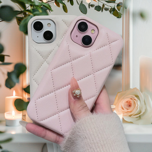 エレガントキルティングレザーiphoneケース