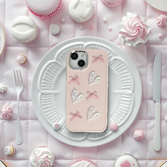 スイーツリボンハートiphoneケース