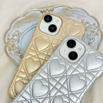 ハートキルティングレザーiphoneケース