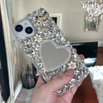 クリスタルハートミラーiphoneケース