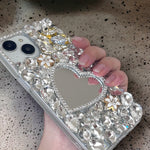 クリスタルハートミラーiphoneケース
