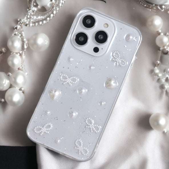 パールリボンクリアiphoneケース