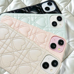 ハートキルティングレザーiphoneケース