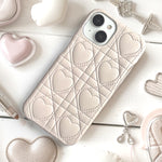 ハートキルティングレザーiphoneケース