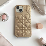 ハートキルティングレザーiphoneケース