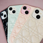 ハートキルティングレザーiphoneケース