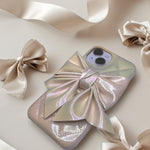 グリーミングリボンキルティングレザーiphoneケース