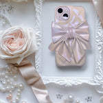 グリーミングリボンキルティングレザーiphoneケース