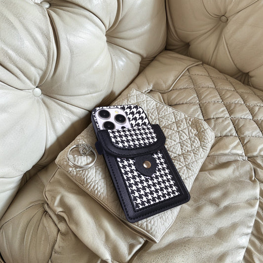 千鳥格子withカードホルダーiphoneケース