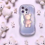 くまさんスタンドグリップ付きうねうねiphoneケース