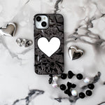 メタルハートミラー（ストラップ付き）iphoneケース