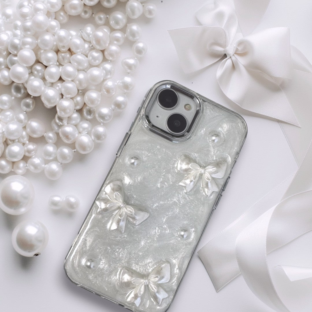 クラシックリボンパールiphoneケース