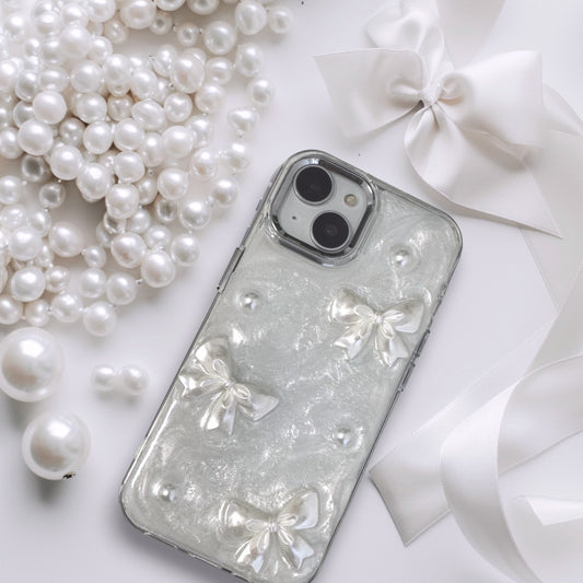 クラシックリボンパールiphoneケース