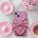 グリーミングリボンキルティングレザーiphoneケース