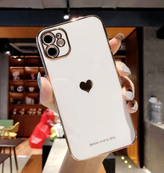 シンプルハートゴールドフレームiphoneケース