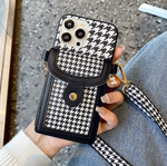 千鳥格子withカードホルダーiphoneケース