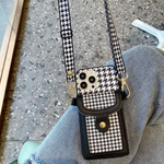 千鳥格子withカードホルダーiphoneケース