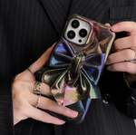 グリーミングリボンキルティングレザーiphoneケース