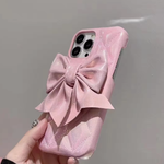 グリーミングリボンキルティングレザーiphoneケース