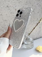 グリッターハートミラーiphoneケース