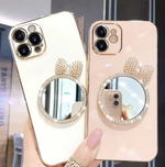 リボンビジューミラーiphoneケース