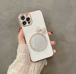 リボンビジューミラーiphoneケース