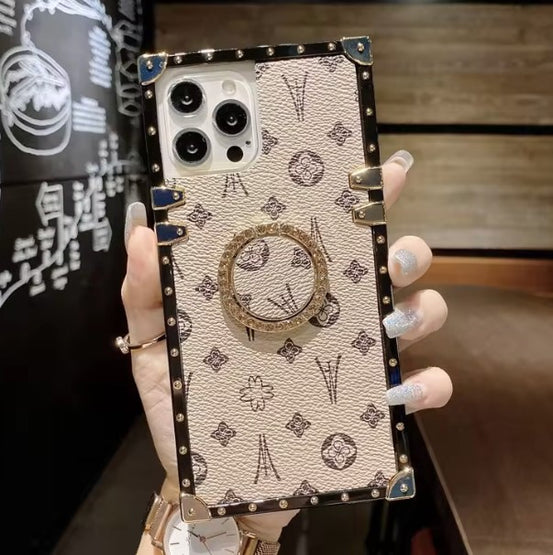 エインシェントモノグラムスタンドグリップリング付きiphoneケース