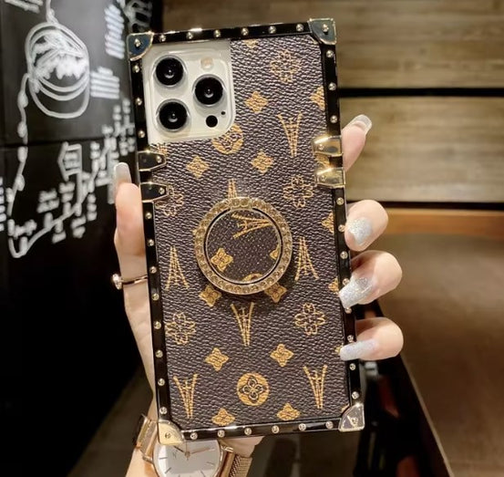 エインシェントモノグラムスタンドグリップリング付きiphoneケース