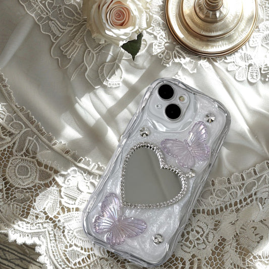 バタフライビジューミラーiphoneケース